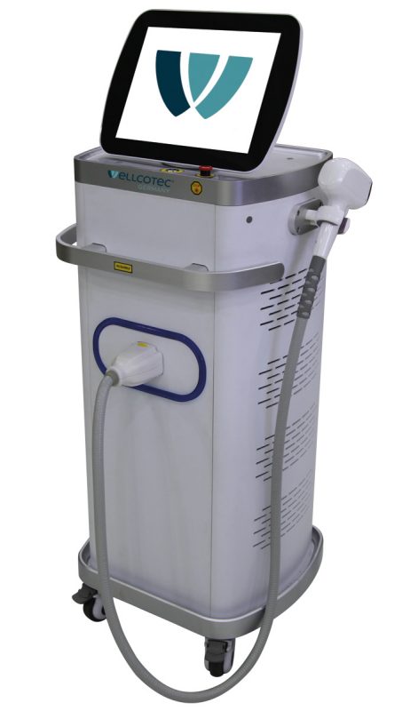 SHR Diodenlaser stationär von WELLCOTEC Germany zur dauerhaften Haarentfernung mit 3 Lichtwellenlängen und SHR Glide Technik - SHR DIODENLASER 8900 3WL White